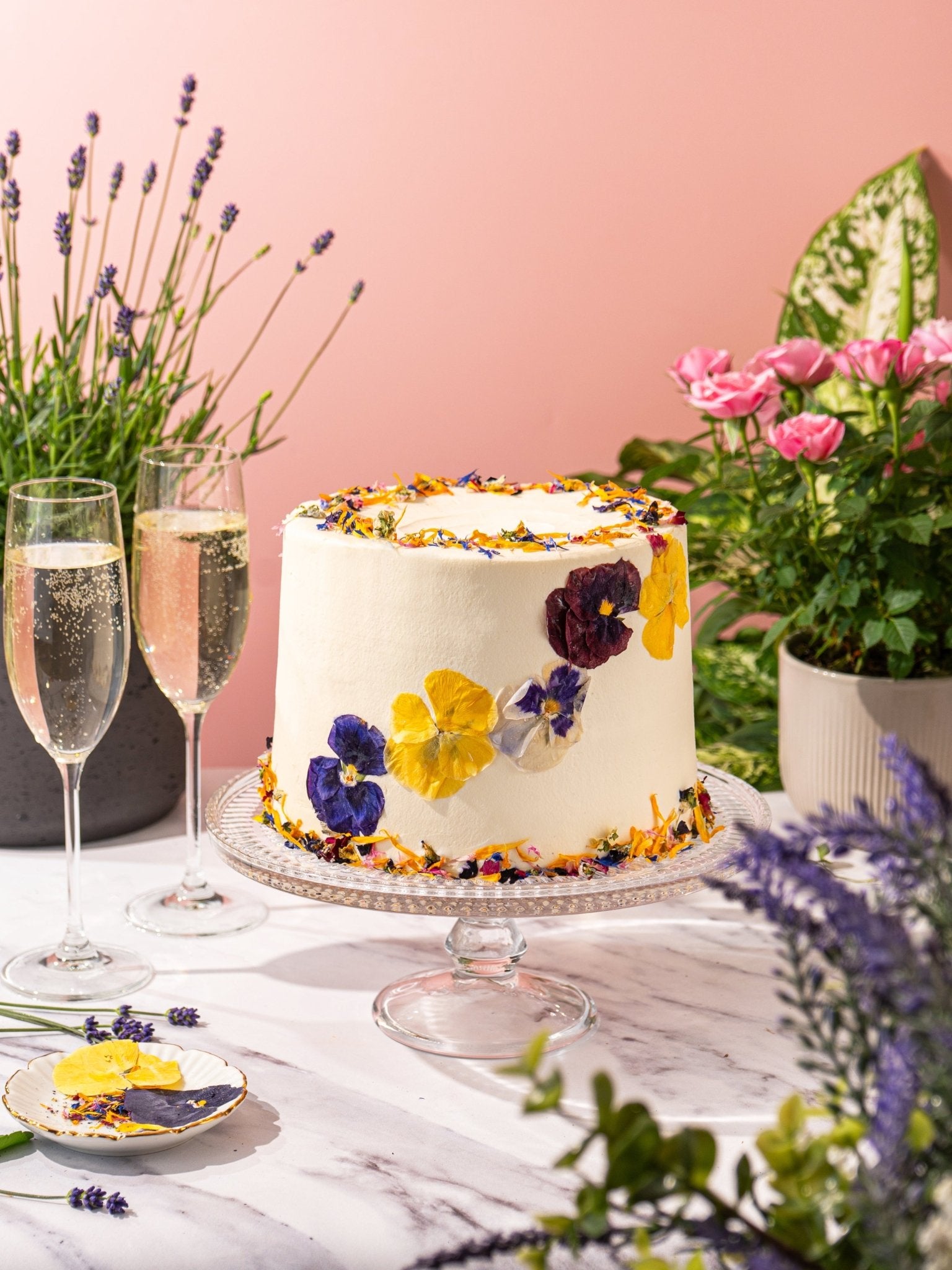 Patisserie Valerie's handmade Elderflower & Rose Garden Cake cake delivery 