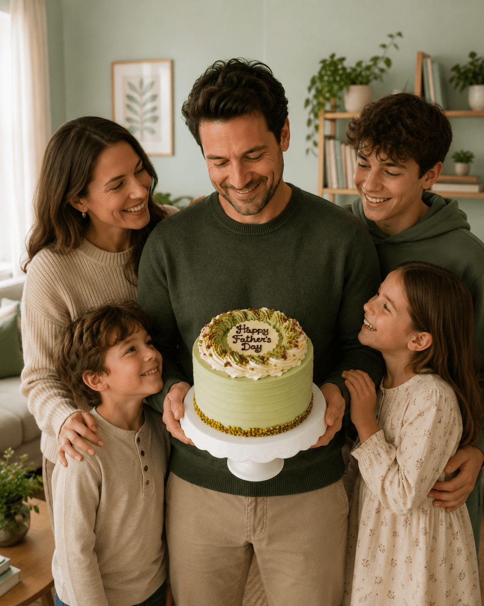 Father's Day Pistachio & Raspberry Cake - Patisserie Valerie