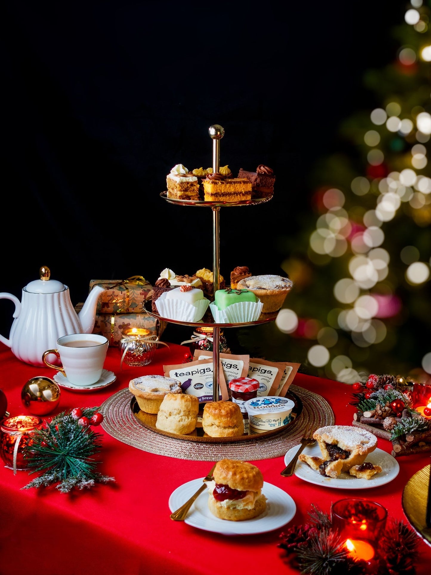 Patisserie Valerie's handmade Festive Deluxe Afternoon Tea Hamper cake delivery 