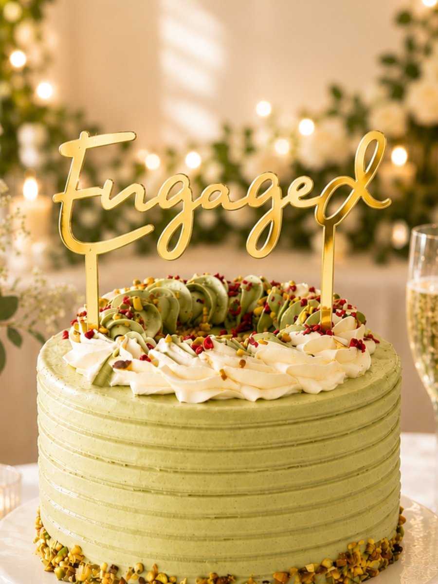 Engaged Acrylic Cake Topper