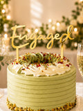 Gold 'Engaged' Acrylic Cake Topper - Patisserie Valerie