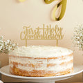 Patisserie Valerie's handmade Gold 'First Holy Communion' Acrylic Cake Topper cake delivery 