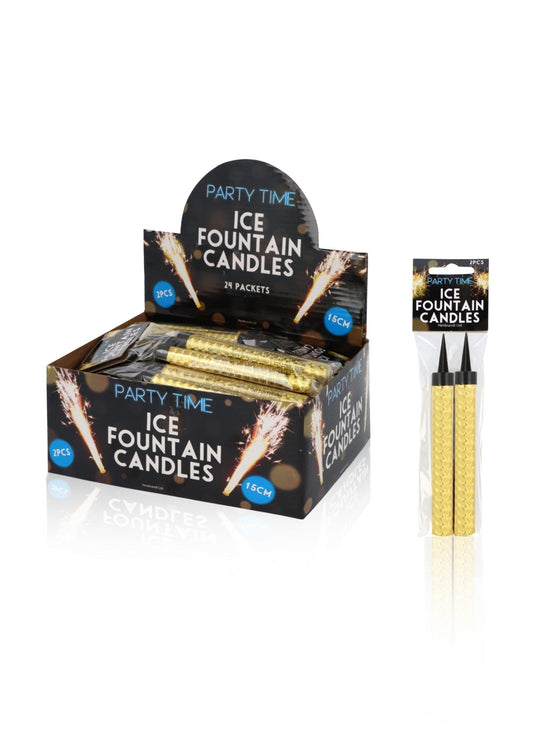 Gold Ice Fountain Candle - Pack of 2