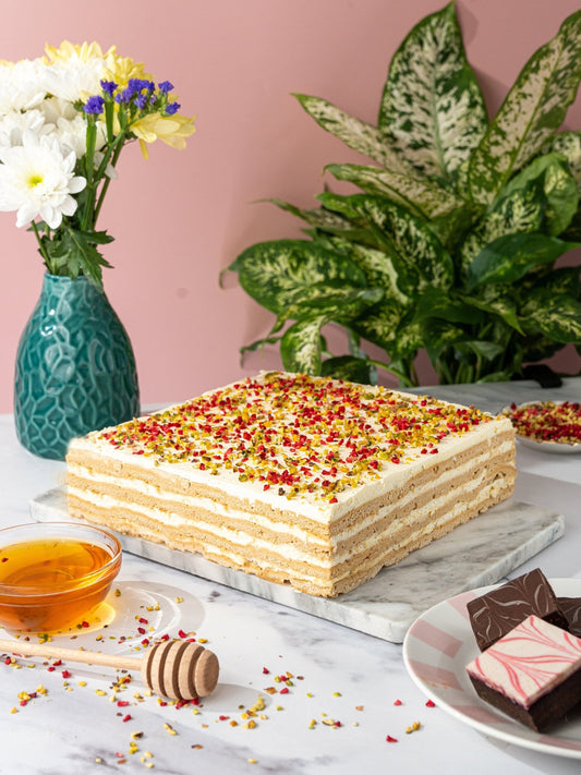 Golden Honey Slice Cake