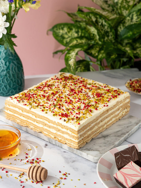 Golden Honey Slice Cake