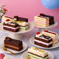 Happy Birthday Cake Slice Box – 10 Assorted Luxury Cake Slices with Gift Box Sleeve - Patisserie Valerie