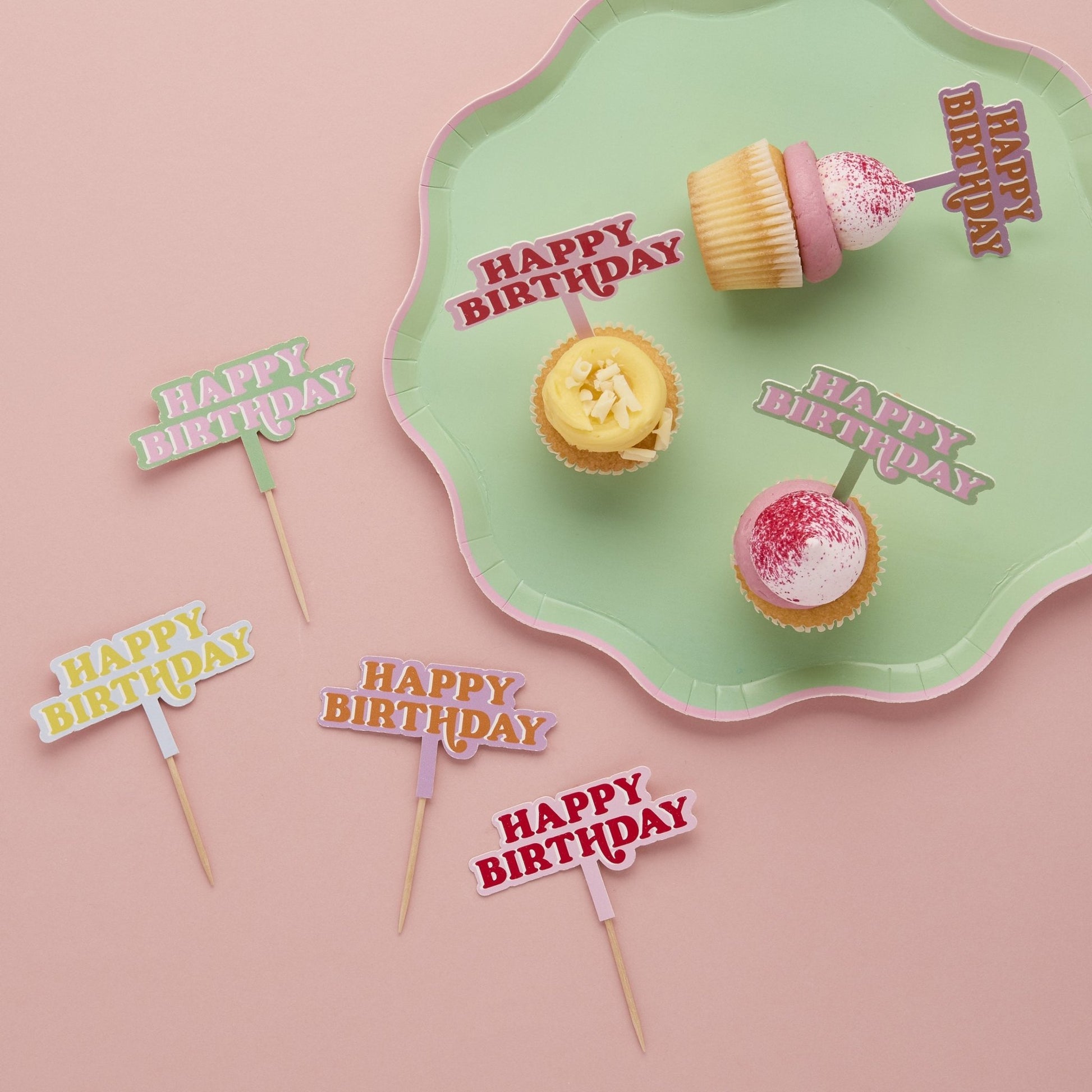 Happy Birthday Cupcake Toppers - Patisserie Valerie