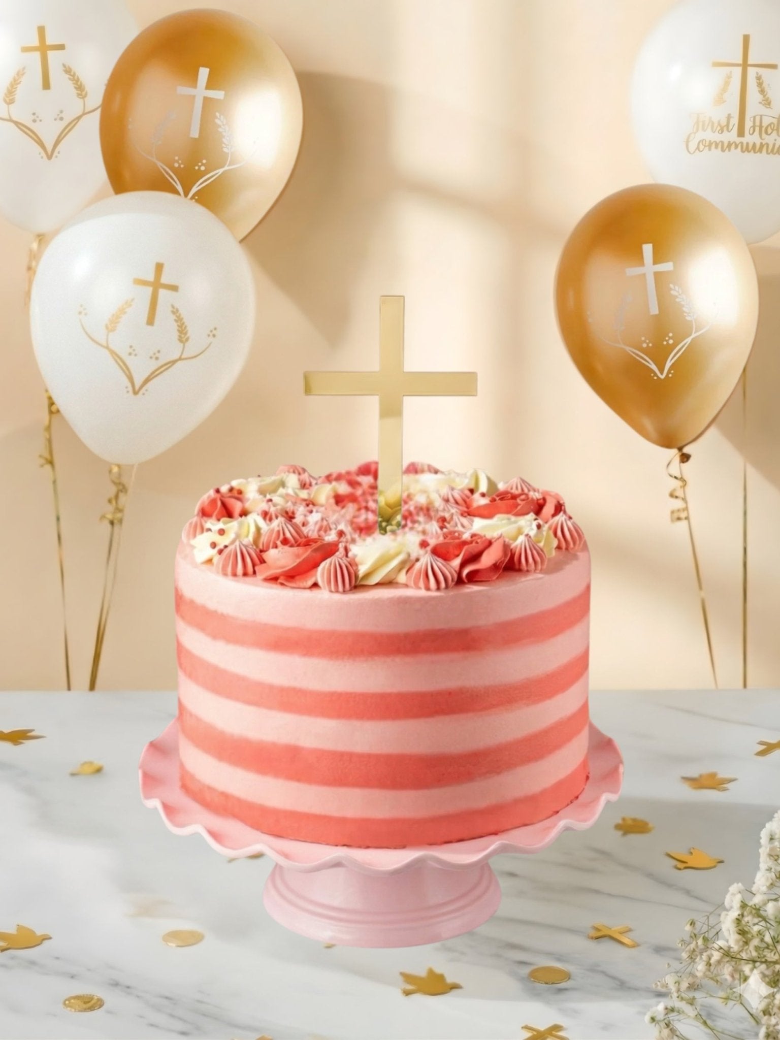 Holy Communion Stripe Cake Bundle