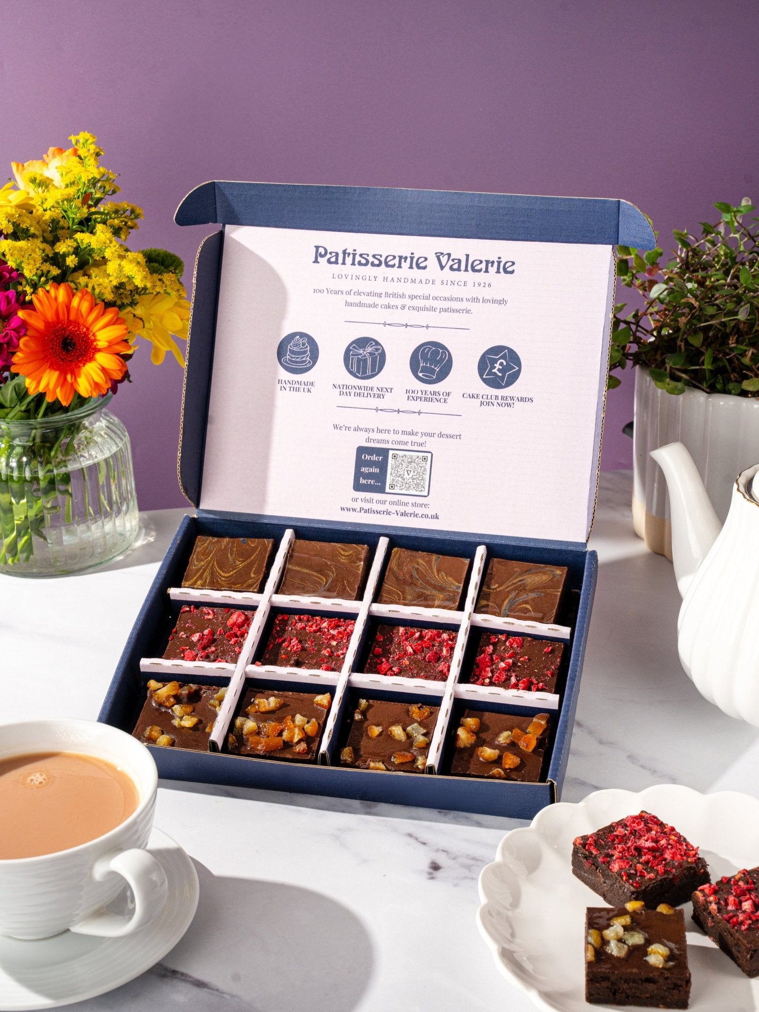 Patisserie Valerie's handmade Kind Bakes Brownie Box - Vegan Friendly cake delivery 