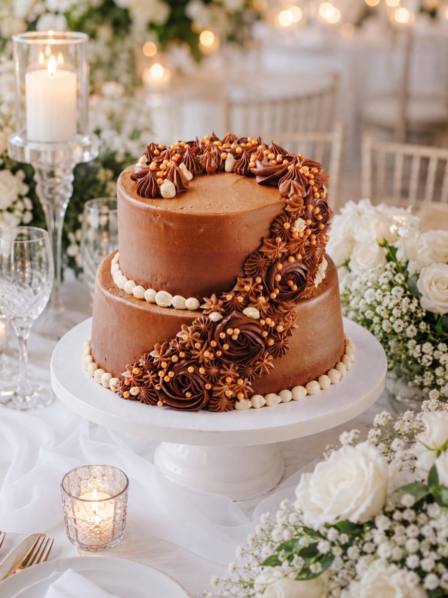 Luxurious Chocolate Wedding Cake