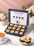 Luxury brownie selection in an open Patisserie Valerie gift box