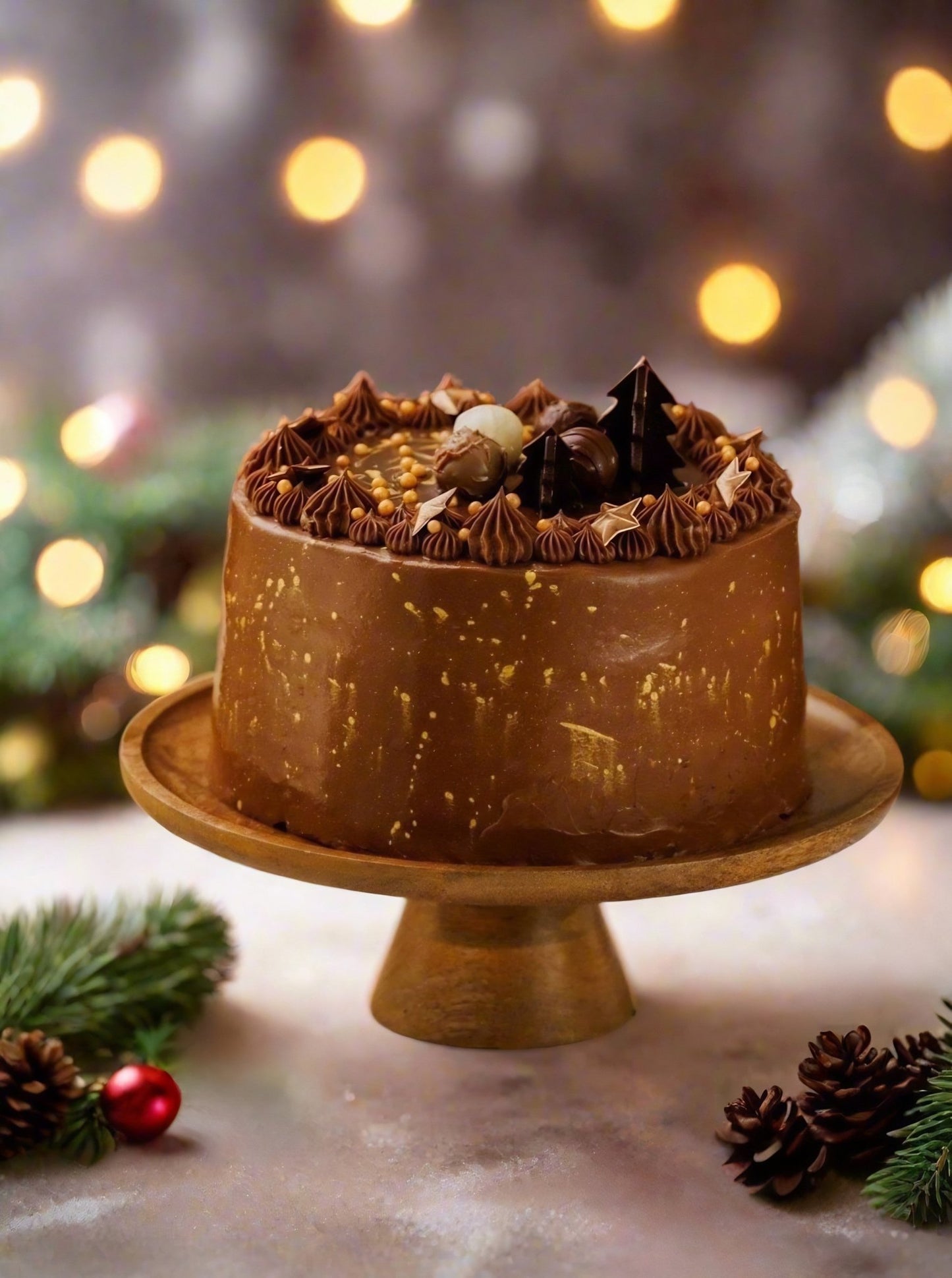 Patisserie Valerie's handmade Madame Valerie's Chocolate Christmas Gateau cake delivery 