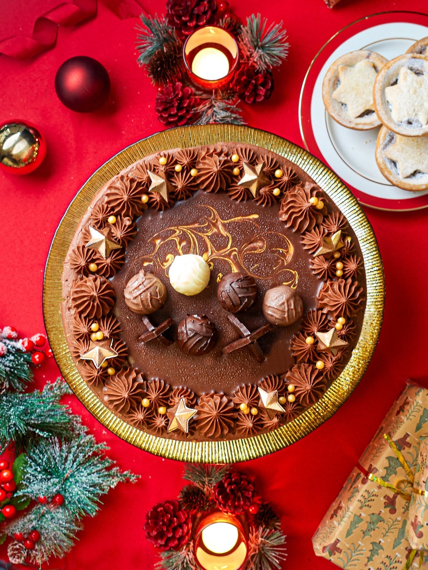 Patisserie Valerie's handmade Madame Valerie's Chocolate Christmas Gateau cake delivery 