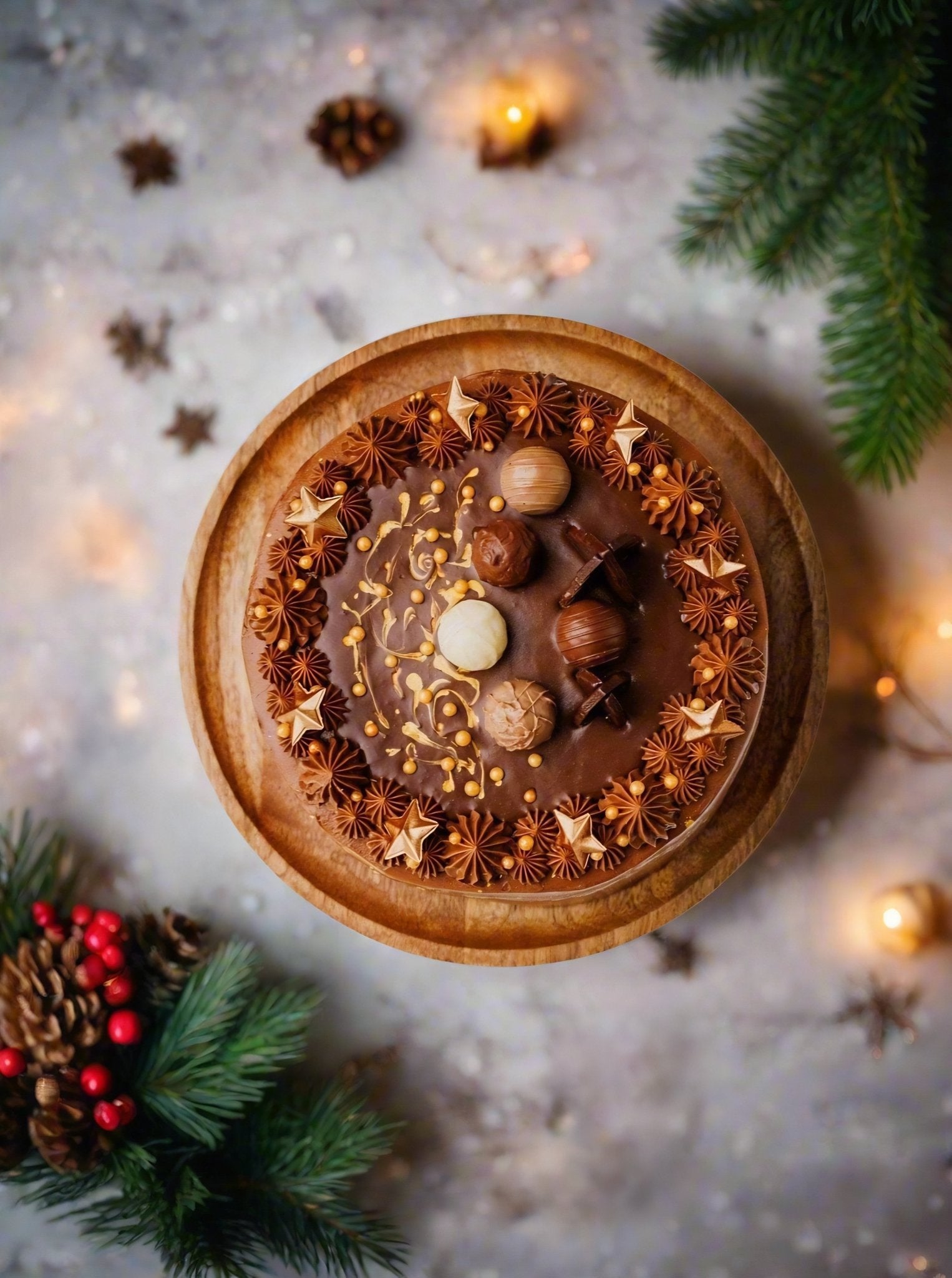 Patisserie Valerie's handmade Madame Valerie's Chocolate Christmas Gateau cake delivery 