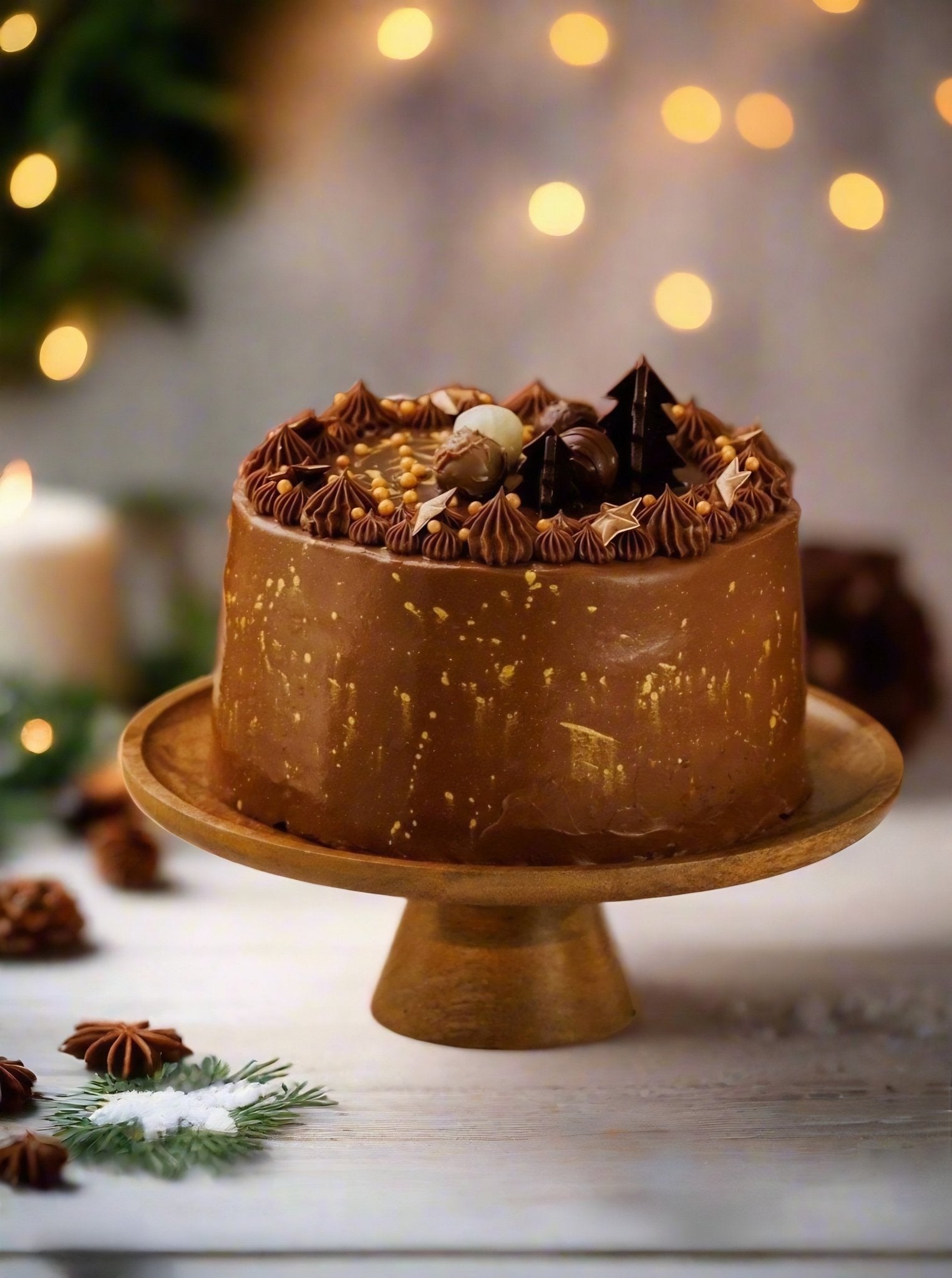 Patisserie Valerie's handmade Madame Valerie's Chocolate Christmas Gateau cake delivery 