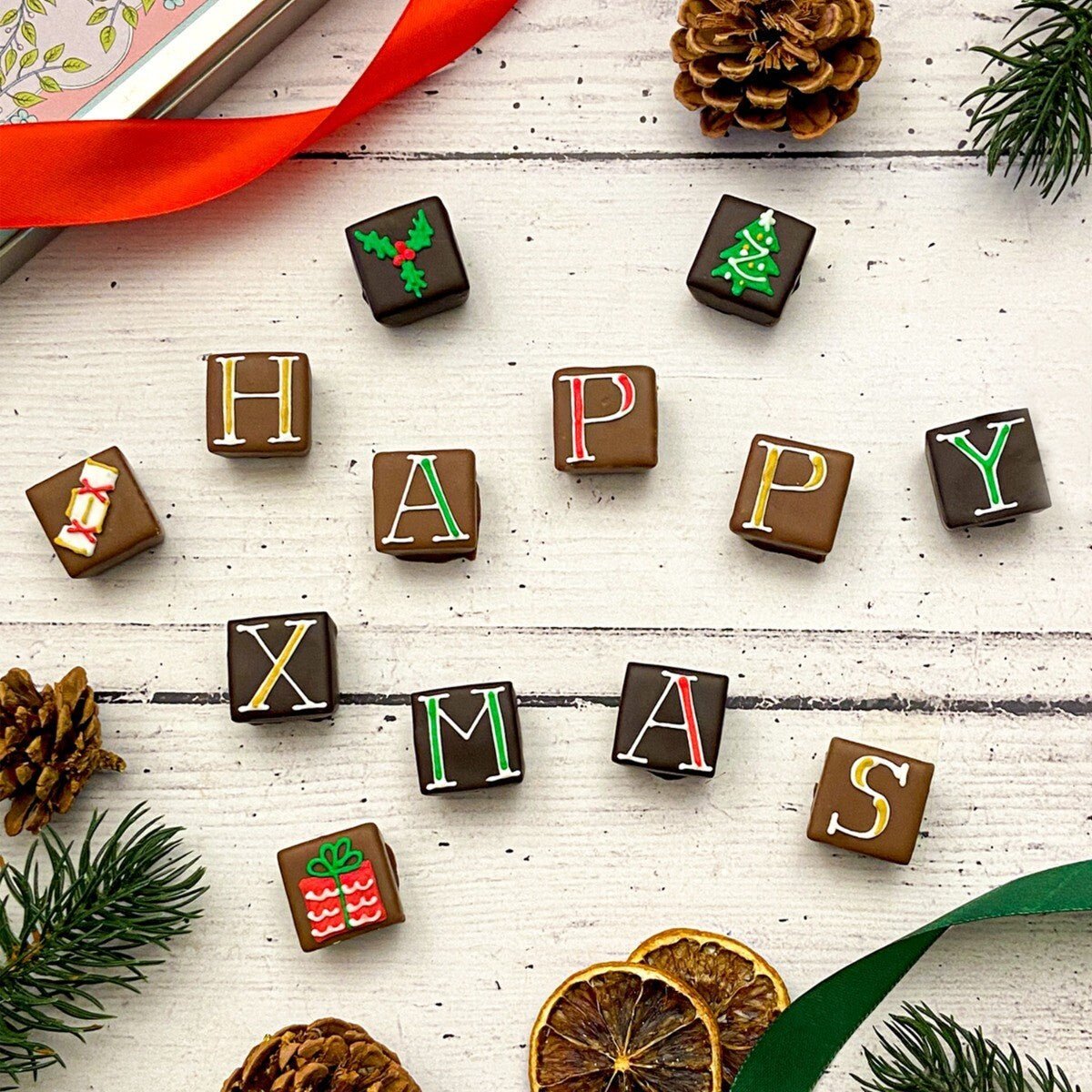 Medium Tin Happy Christmas Chocolates - Patisserie Valerie