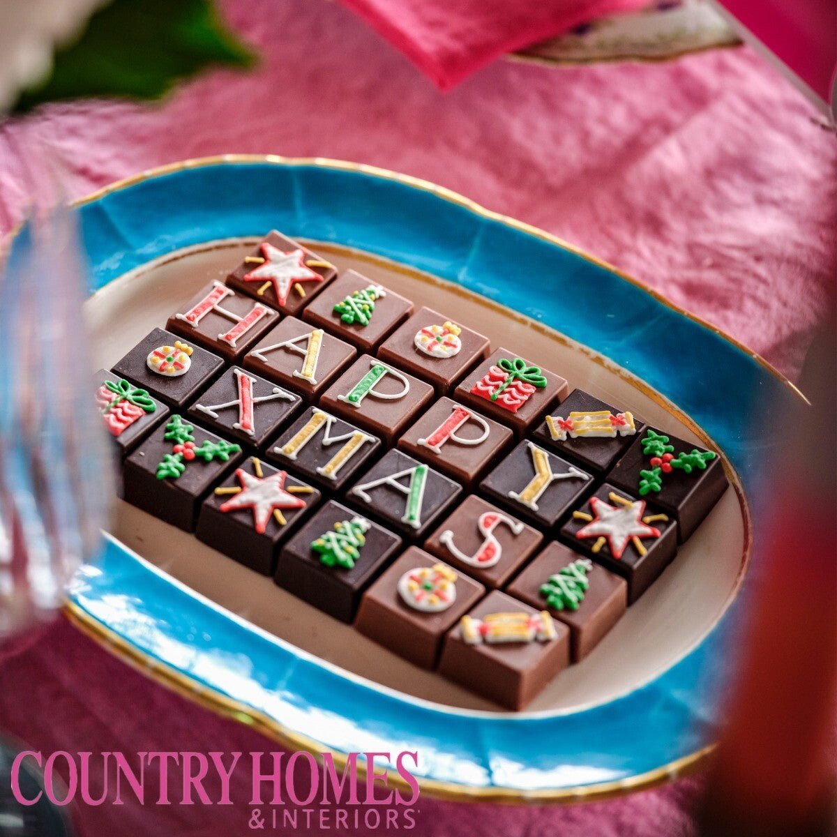 Medium Tin Happy Christmas Chocolates - Patisserie Valerie