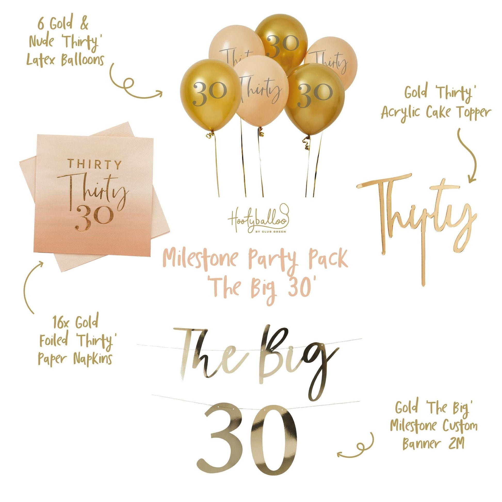 Patisserie Valerie's handmade Milestone Party Pack - 30th cake delivery 