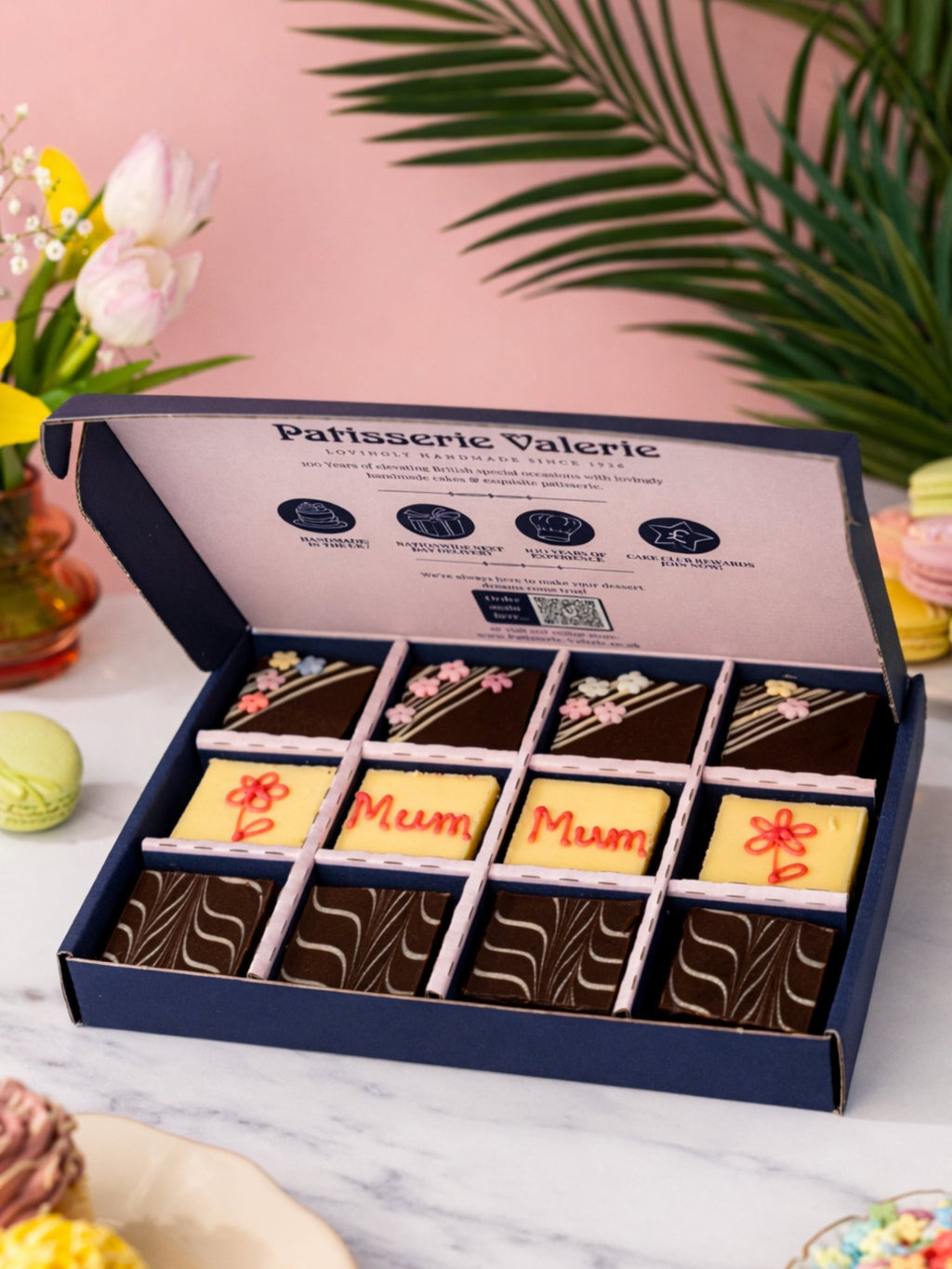 Mother’s Day Chocolate Brownie Gift Box with Mother's Day Gift Sleeve - Patisserie Valerie