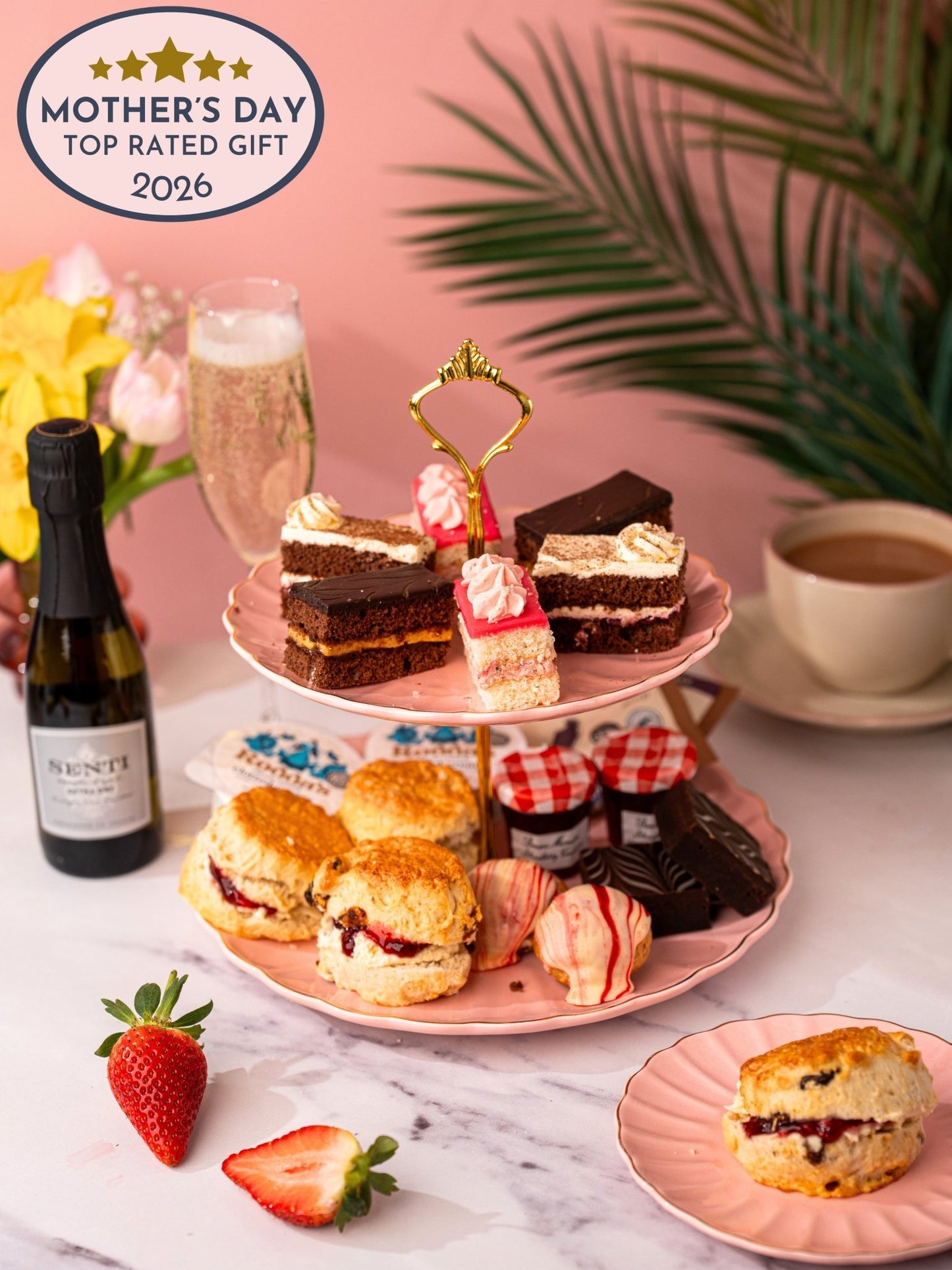 Mother's Day Springtime Seasonal Afternoon Tea with Prosecco - Patisserie Valerie