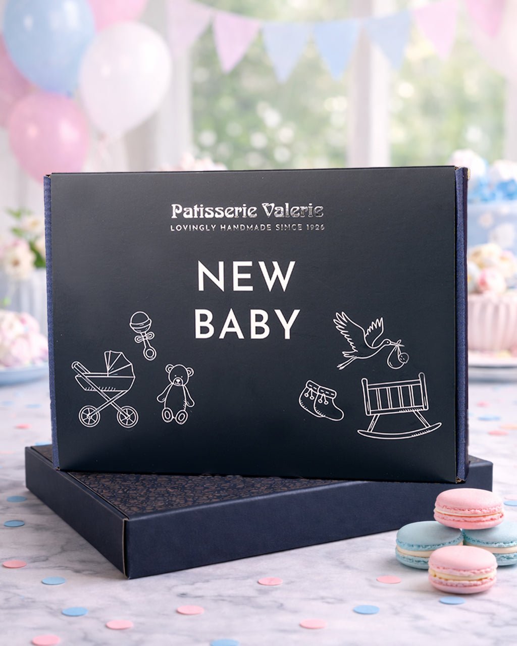 Patisserie Valerie's handmade New Baby Luxury Brownies Gift Box cake delivery 