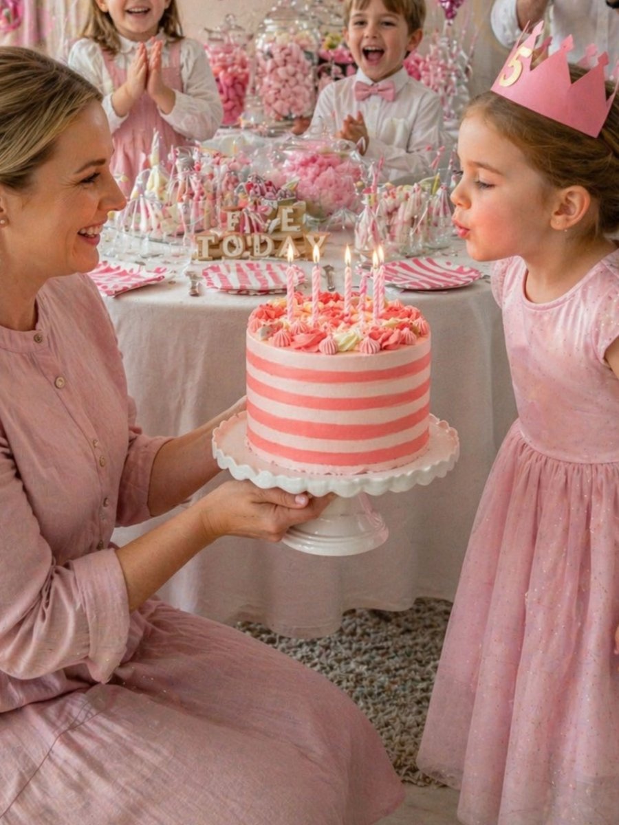 Pink Candy Stripe Gateau - Patisserie Valerie