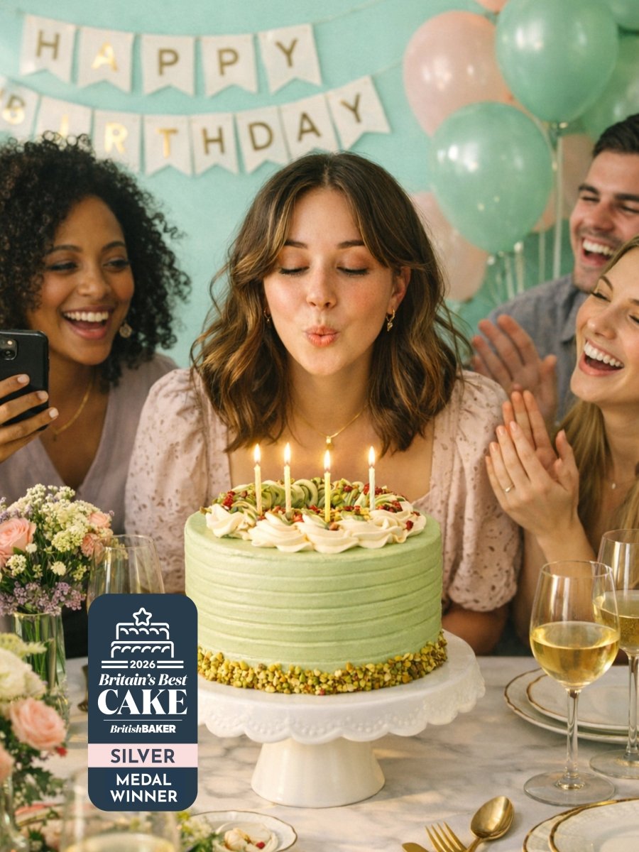 Pistachio and Raspberry Delight Cake - Patisserie Valerie