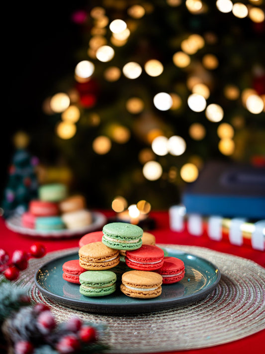 Pistachio, Raspberry & Salted Caramel Macarons Gift Box