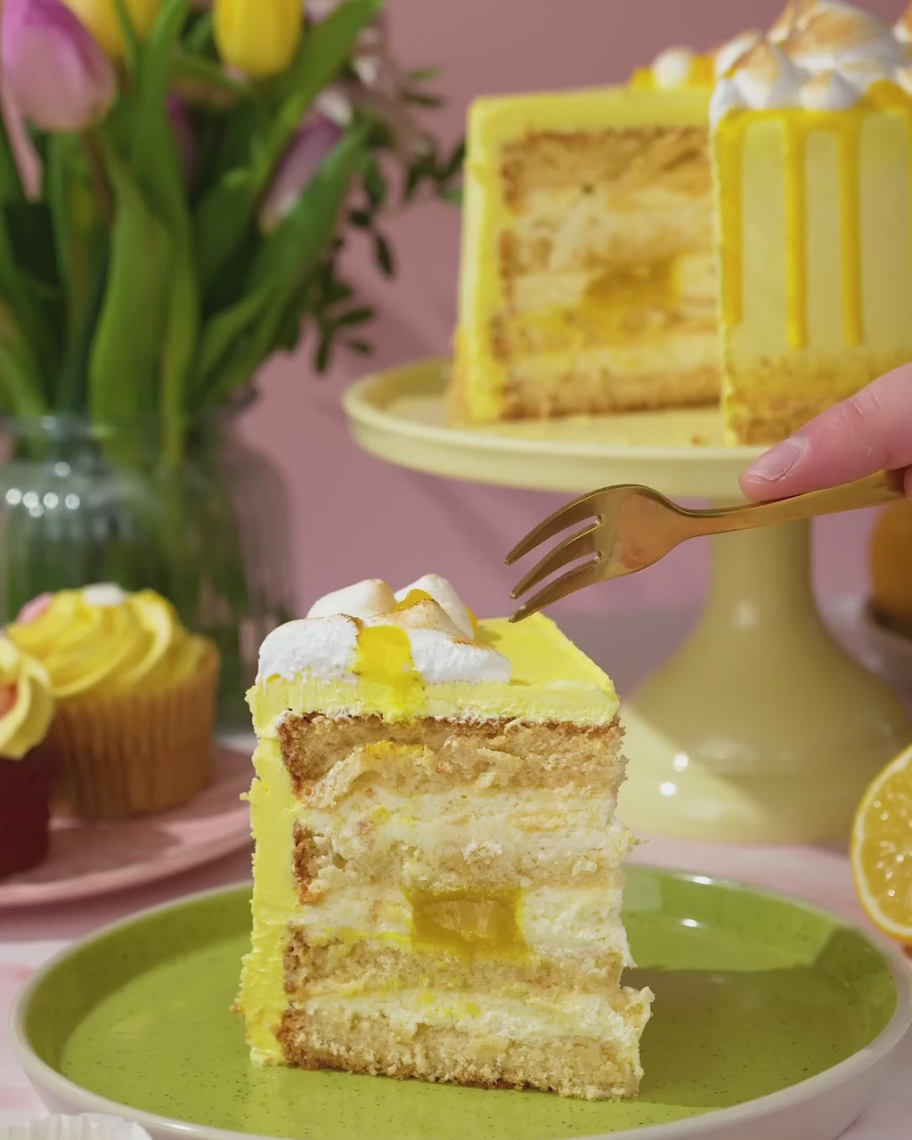 Patisserie Valerie's handmade Lemon Meringue Magic Cake