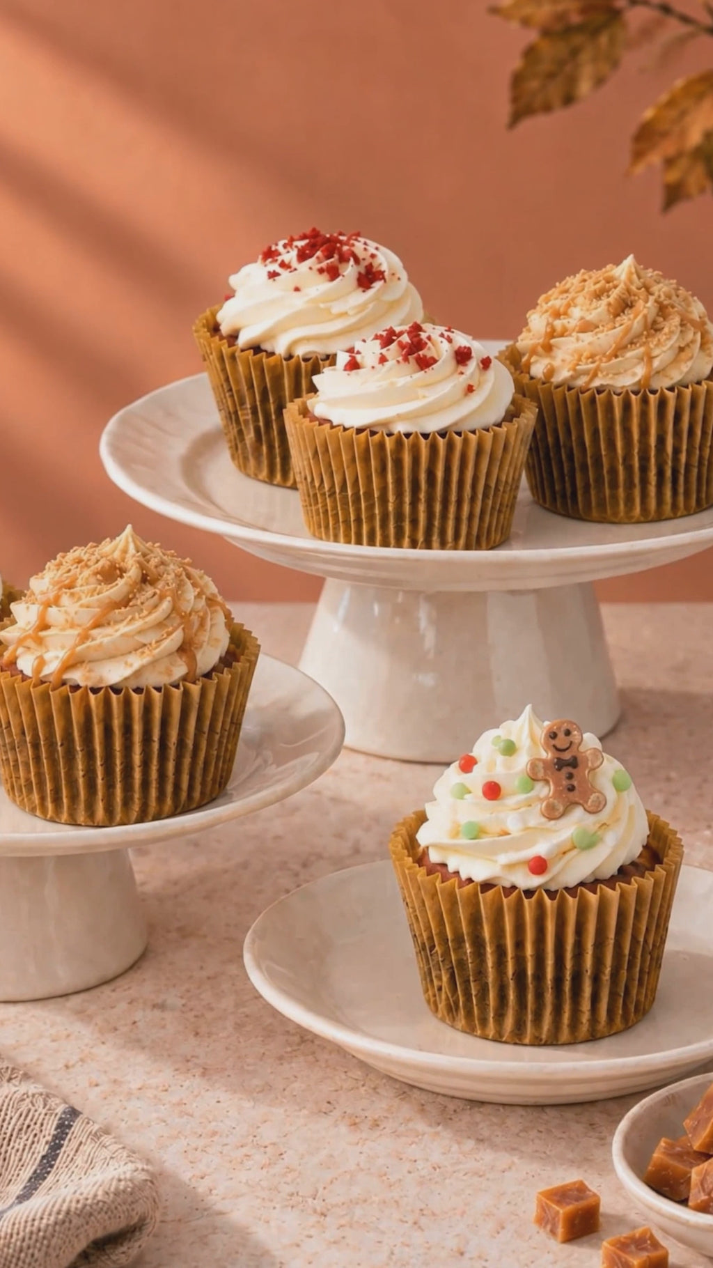 Autumn Cupcakes Gift Box – Gingerbread, Red Velvet & Toffee Apple