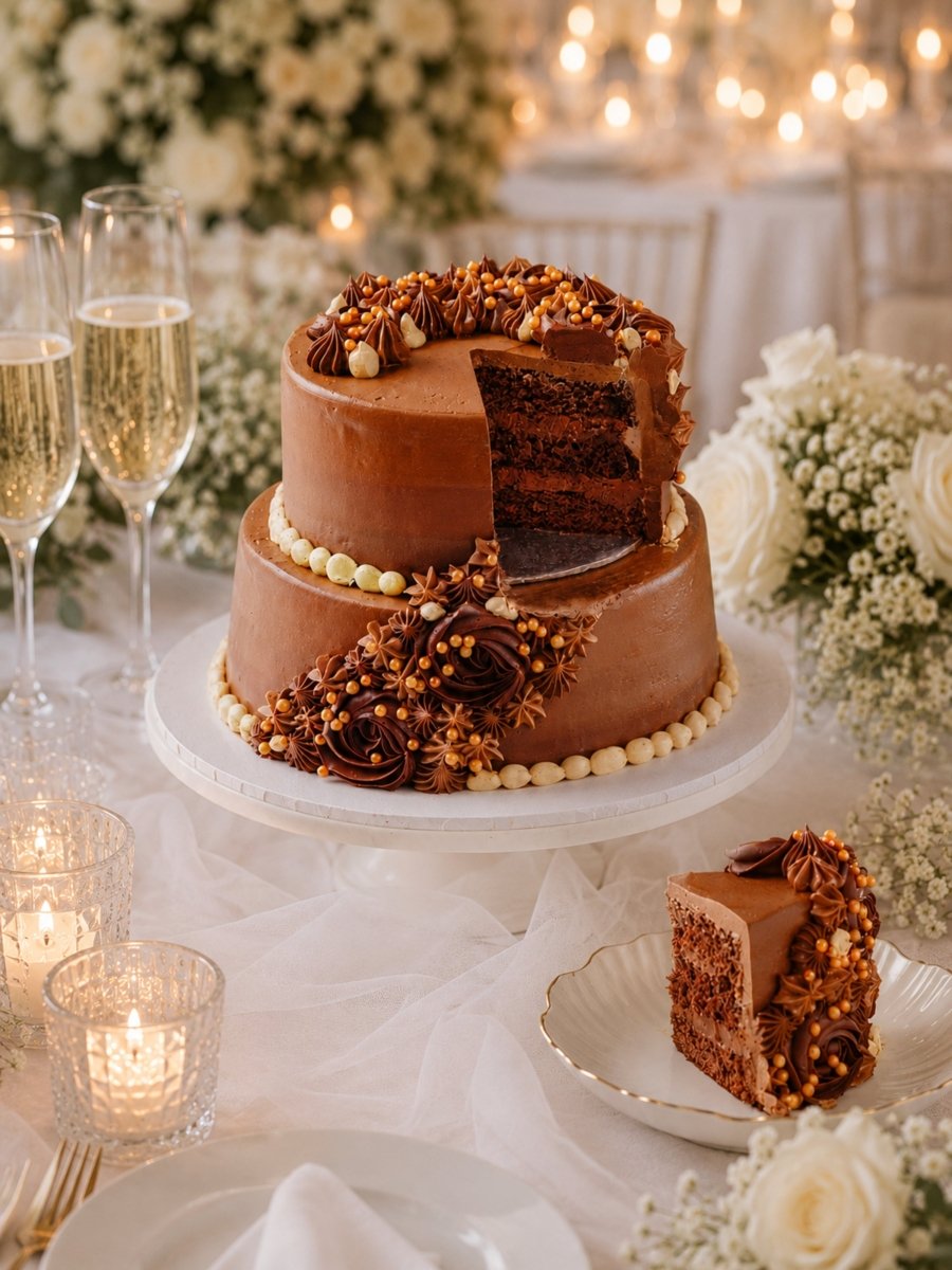 Luxurious Chocolate Wedding Cake