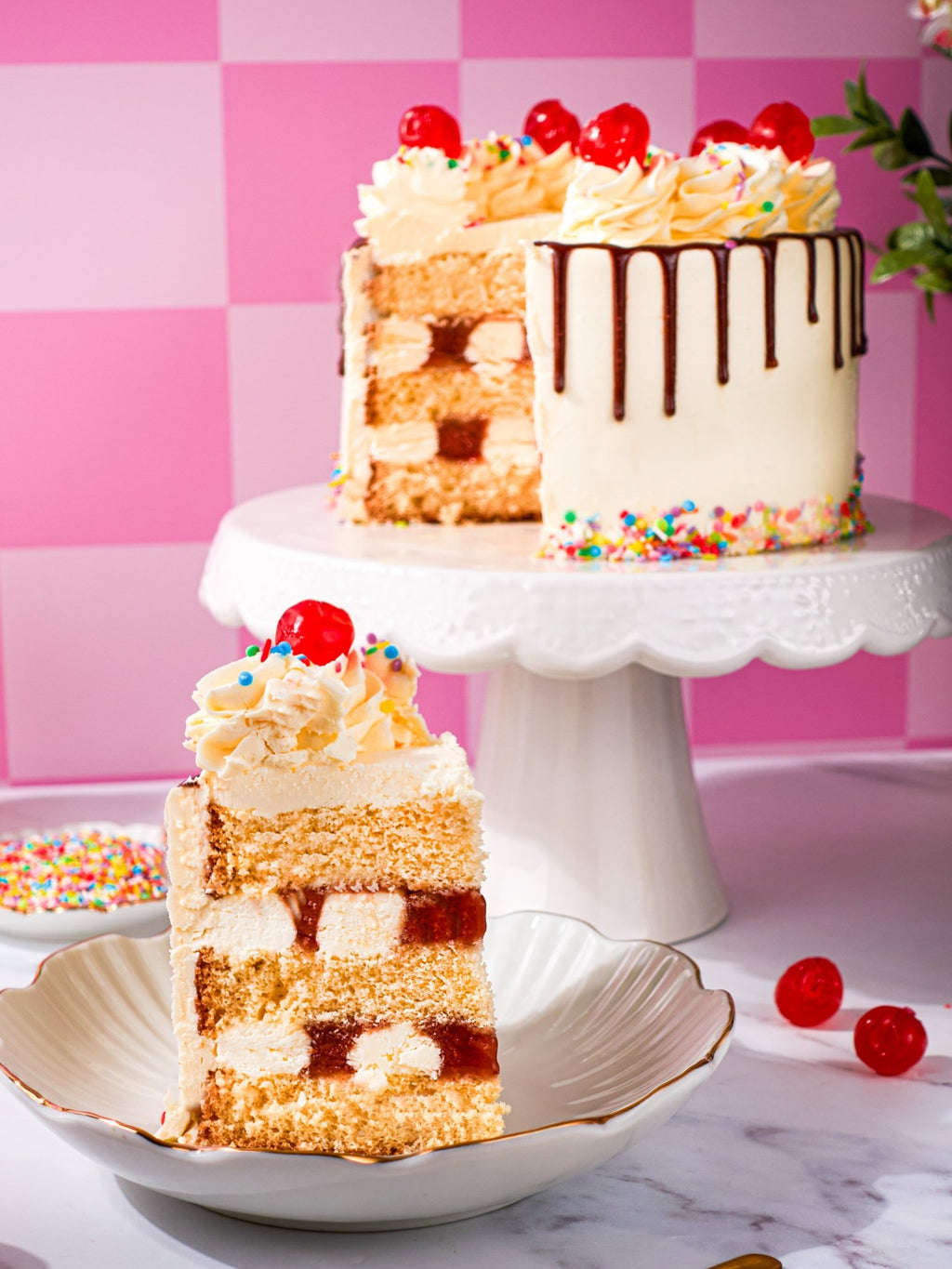 Patisserie Valerie's handmade Sweet Treat Sundae Cake