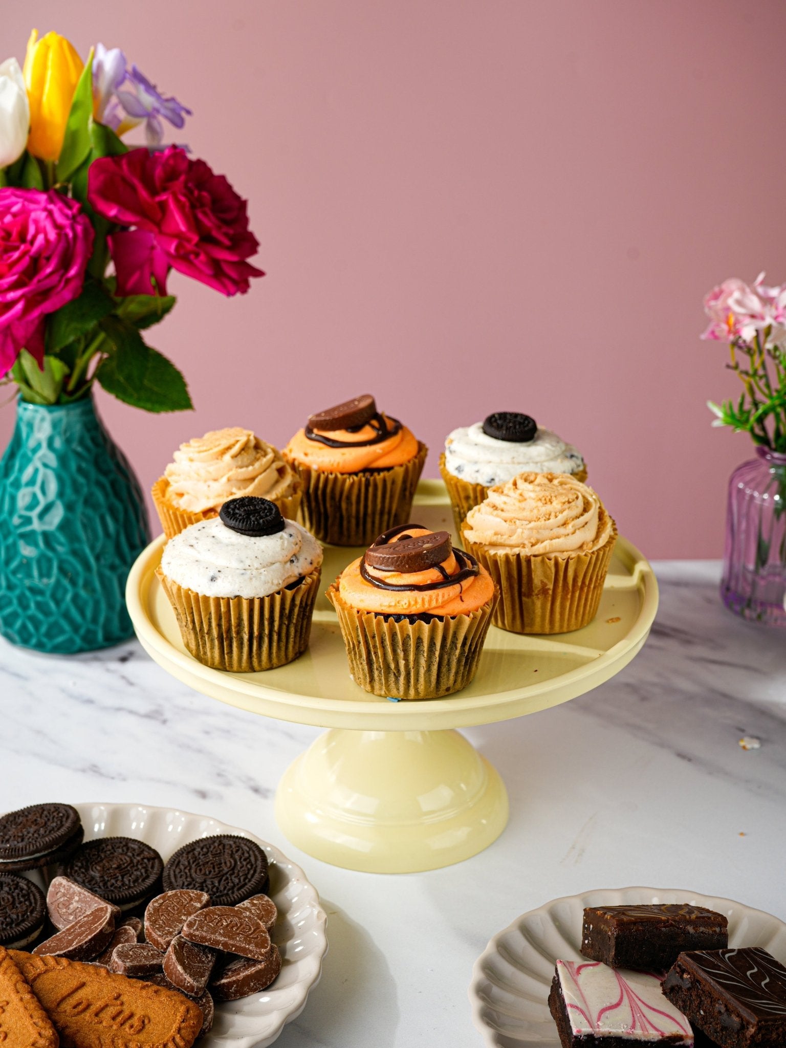 Biscoff, Oreo & Chocolate Orange Cupcake Gift Box of 6