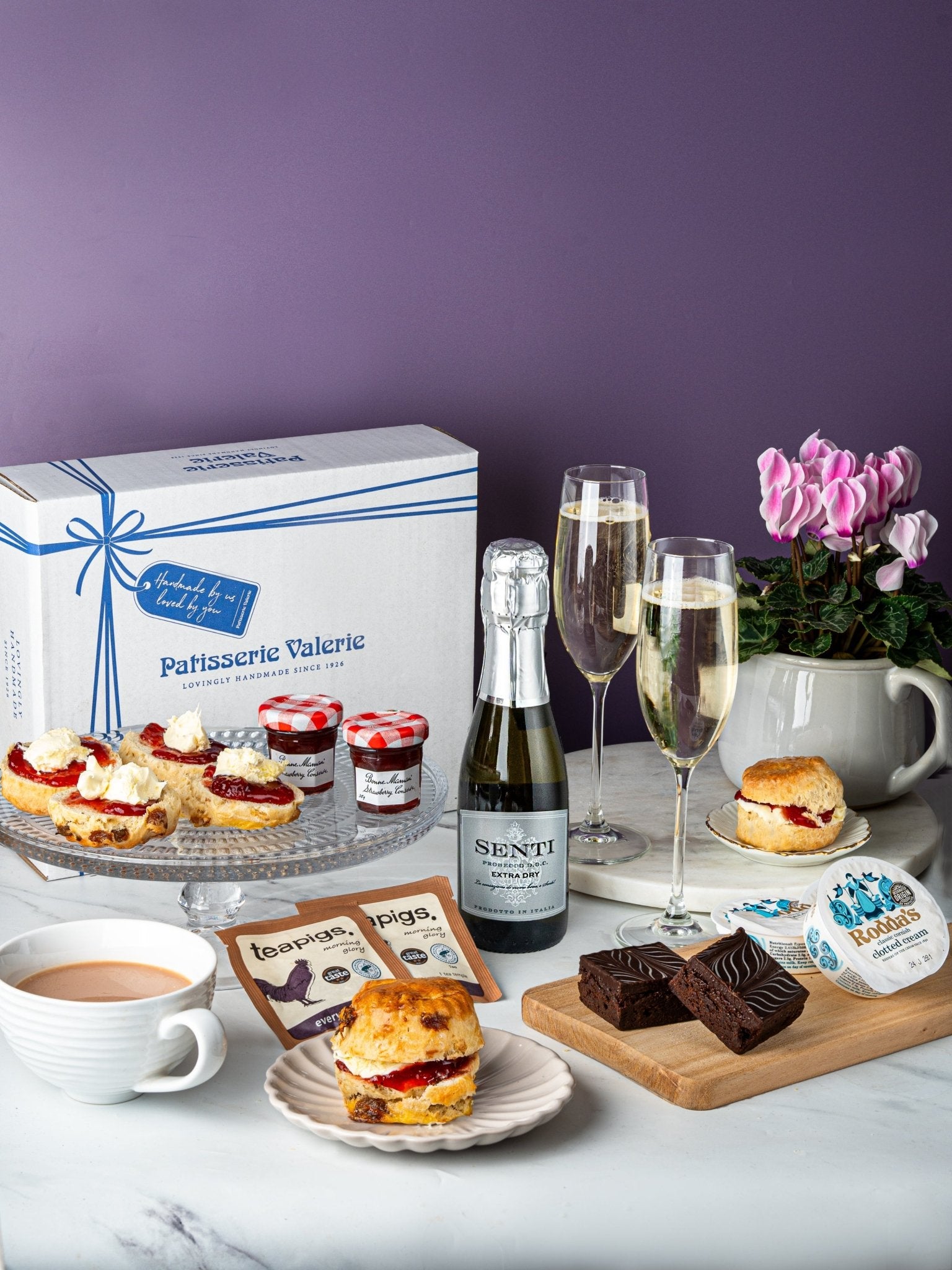 Patisserie Valerie's handmade Prosecco Cream Tea cake delivery 