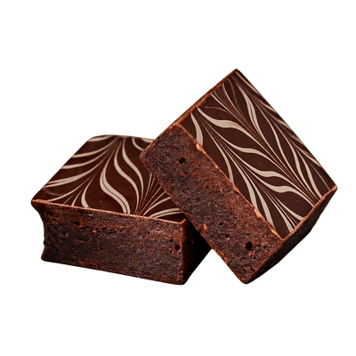 Chocolate Fudge brownies, two-piece transparent cut-out