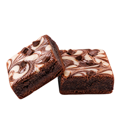 Patisserie Valerie Marbled Brownies — two brownie pieces