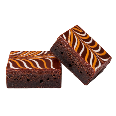 Salted Caramel brownies, two-piece transparent cut-out