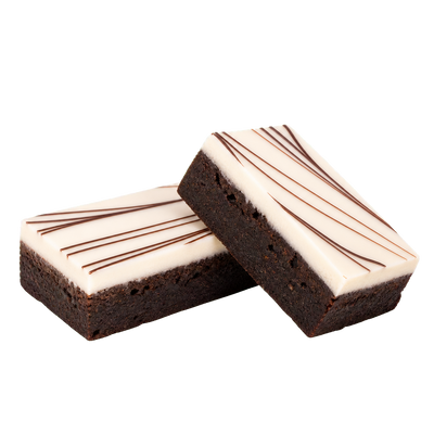 Patisserie Valerie White Chocolate Brownies — two brownie pieces