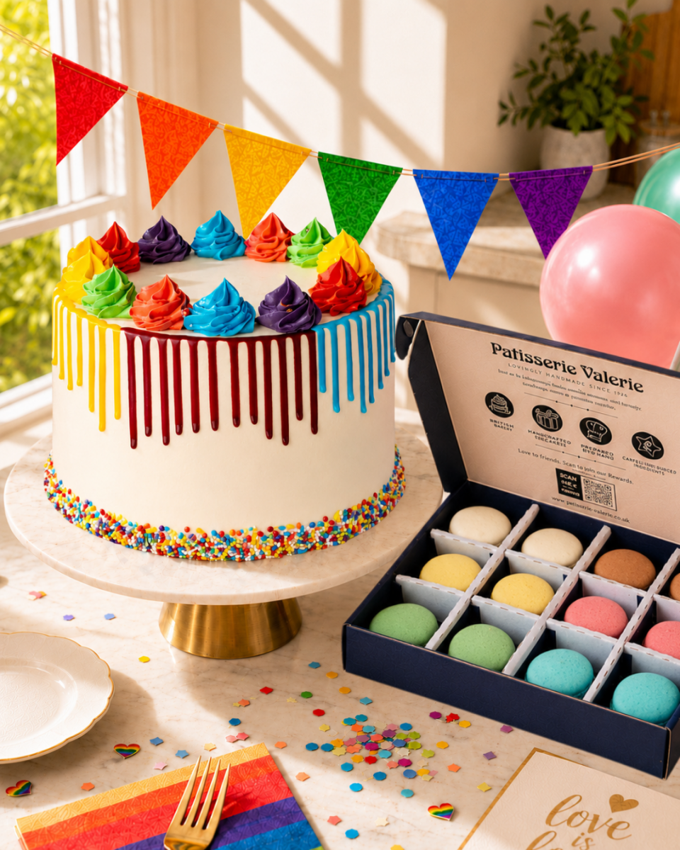 Rainbow Cake & Macarons Pride Bundle - Patisserie Valerie