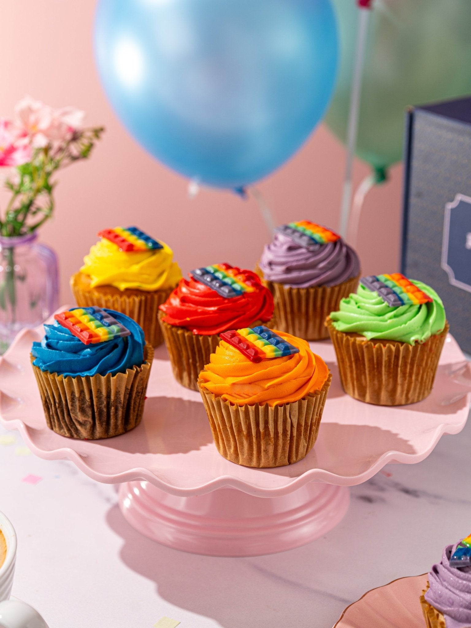 Patisserie Valerie's handmade Rainbow Cupcakes cake delivery 