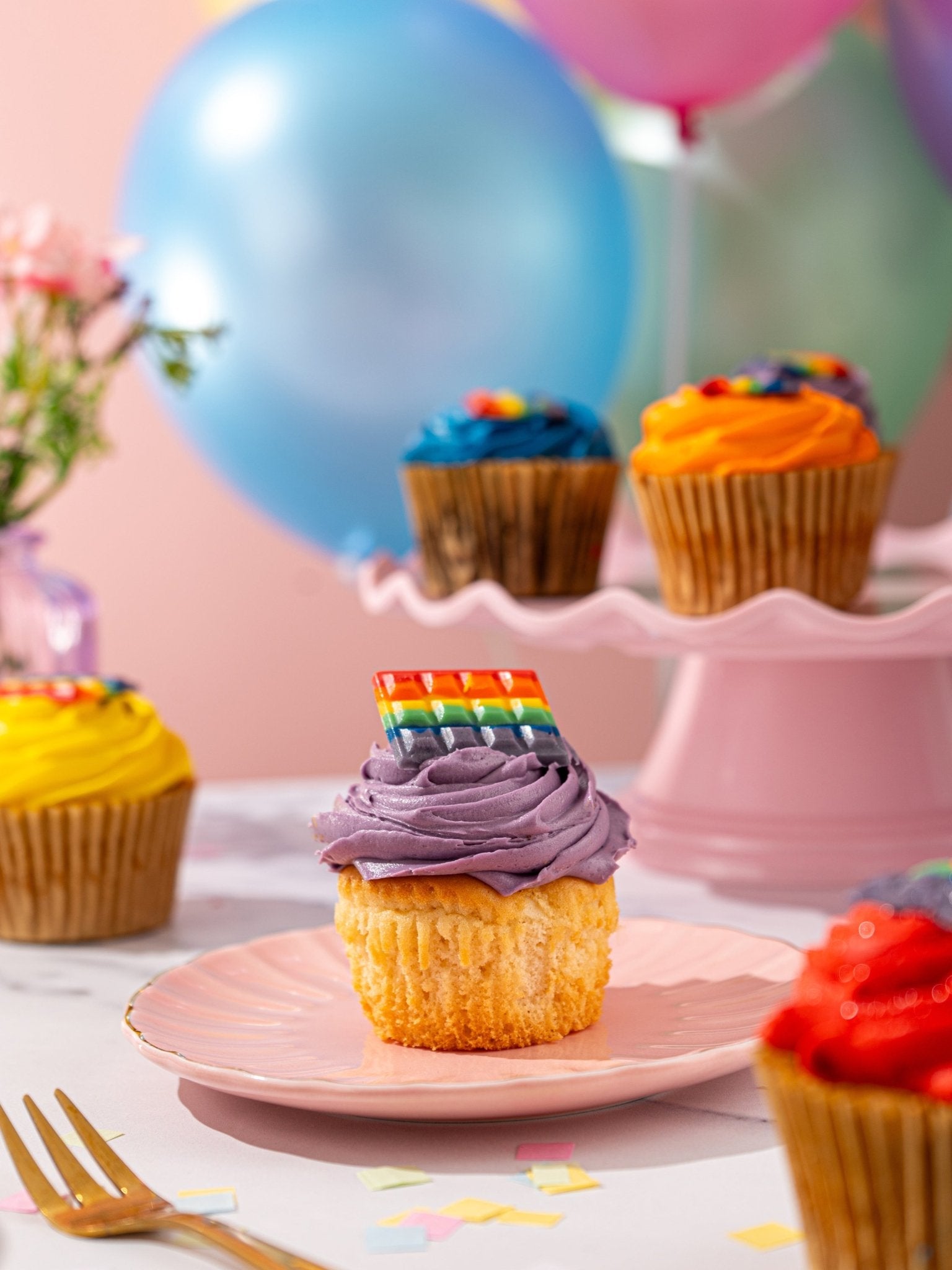 Patisserie Valerie's handmade Rainbow Cupcakes cake delivery 