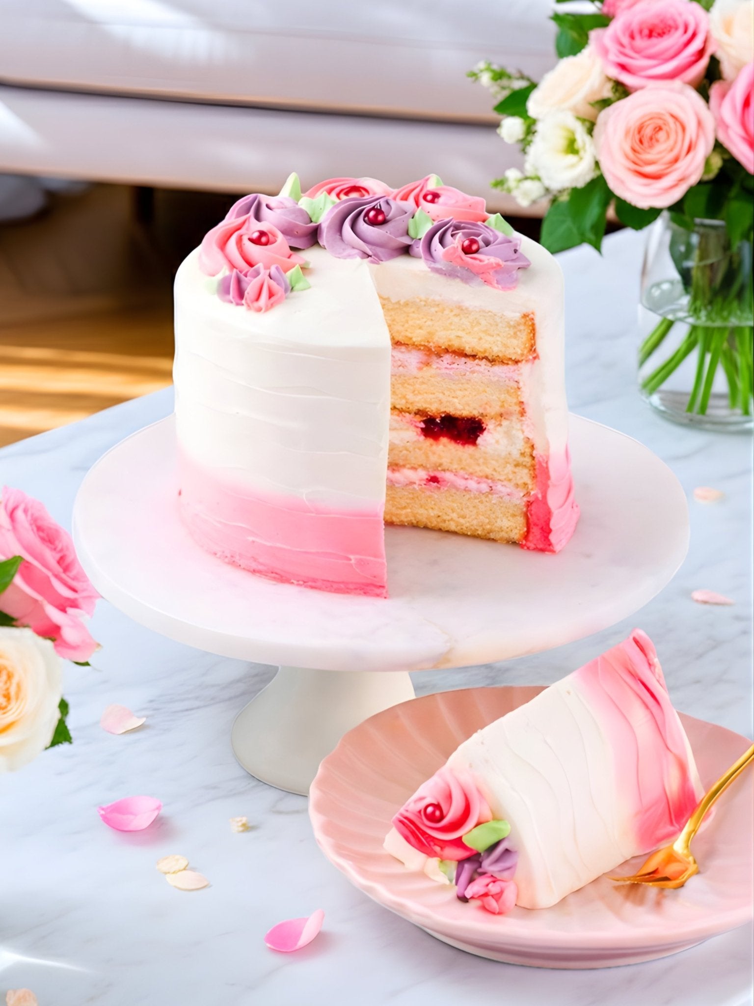 Rose Cake - Patisserie Valerie