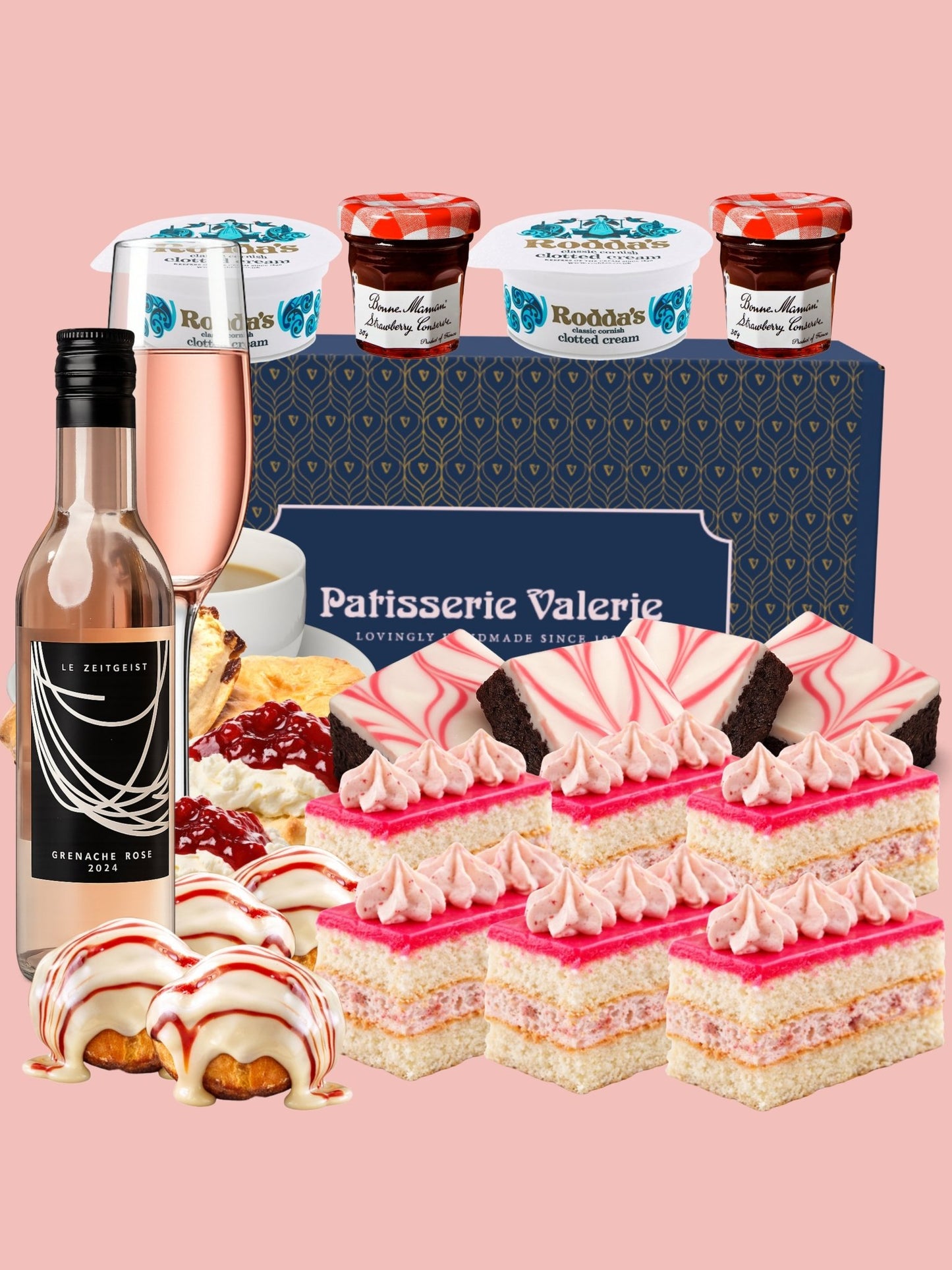 Rosé & Strawberry Sweet Treats Hamper - Patisserie Valerie
