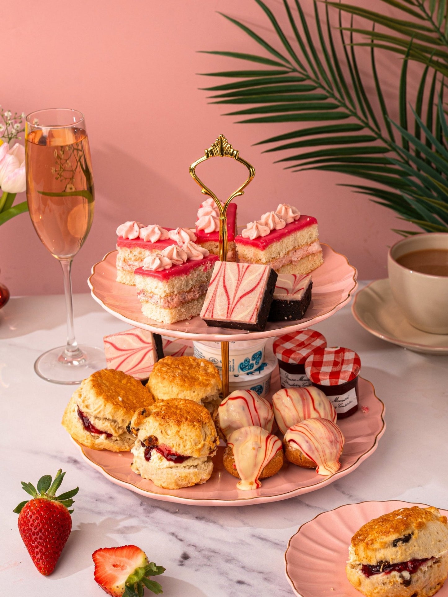 Rosé & Strawberry Sweet Treats Hamper - Patisserie Valerie