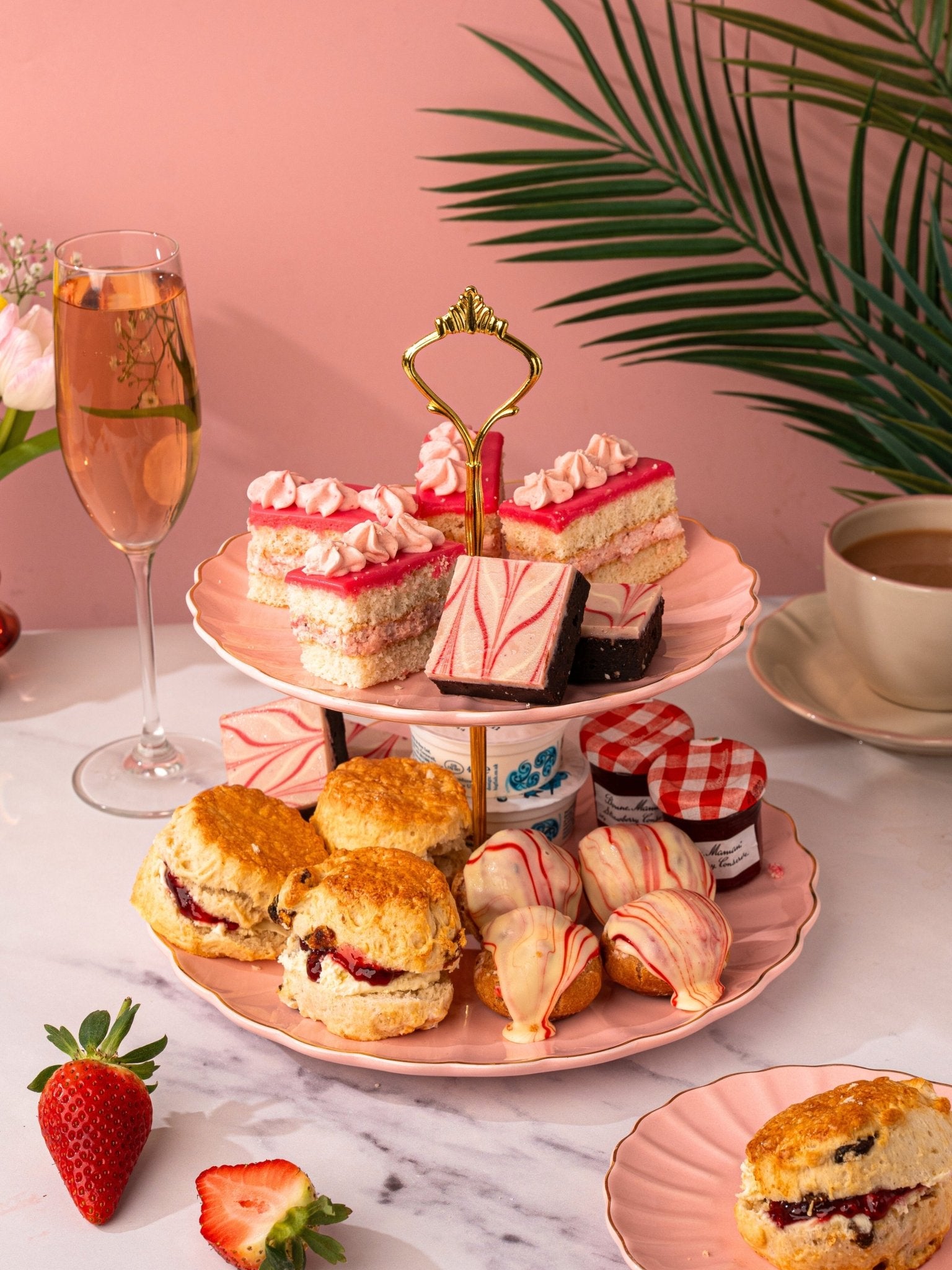 Rosé & Strawberry Sweet Treats Hamper - Patisserie Valerie
