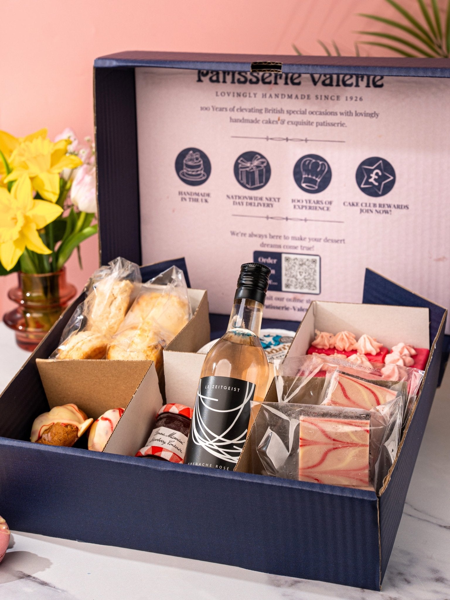 Rosé & Strawberry Sweet Treats Hamper - Patisserie Valerie