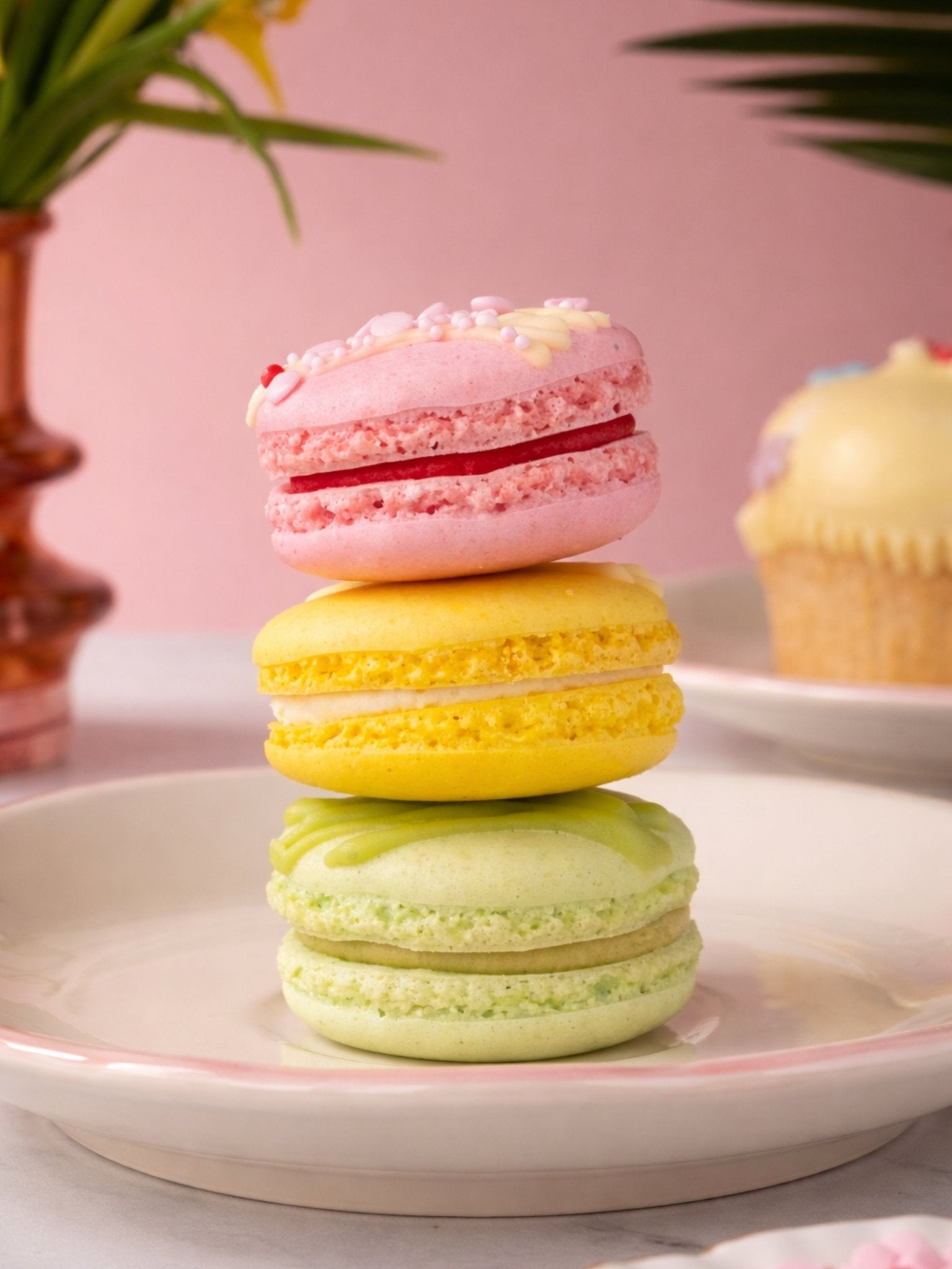 Spring Macaron Gift Box - Perfect for Mum with Mother's Day Gift Box Sleeve - Patisserie Valerie