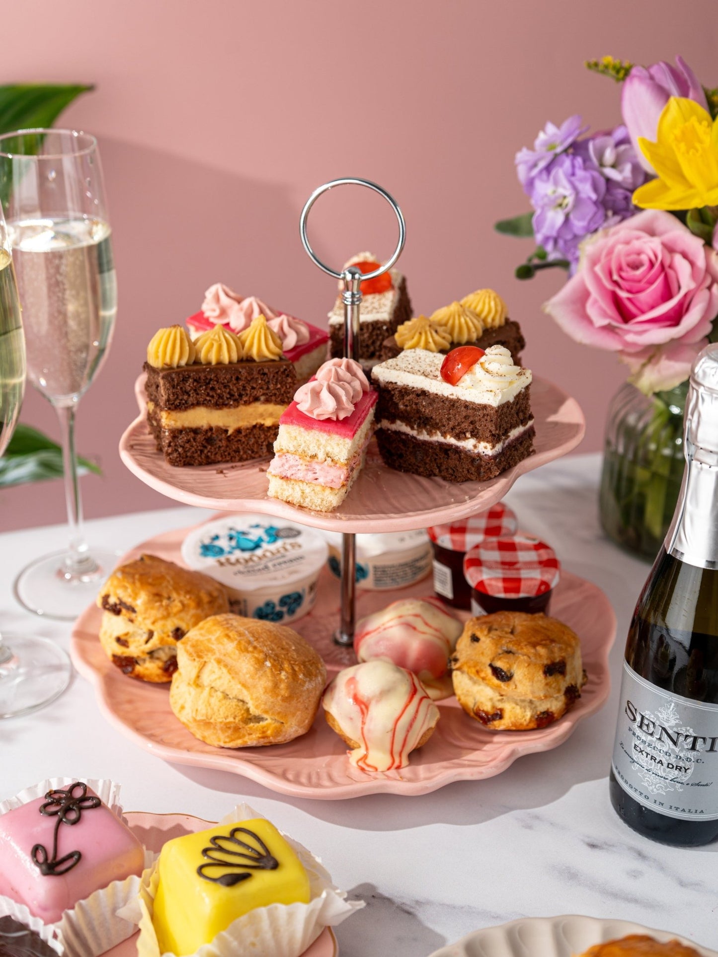 Patisserie Valerie's handmade Springtime Seasonal Afternoon Tea cake delivery 