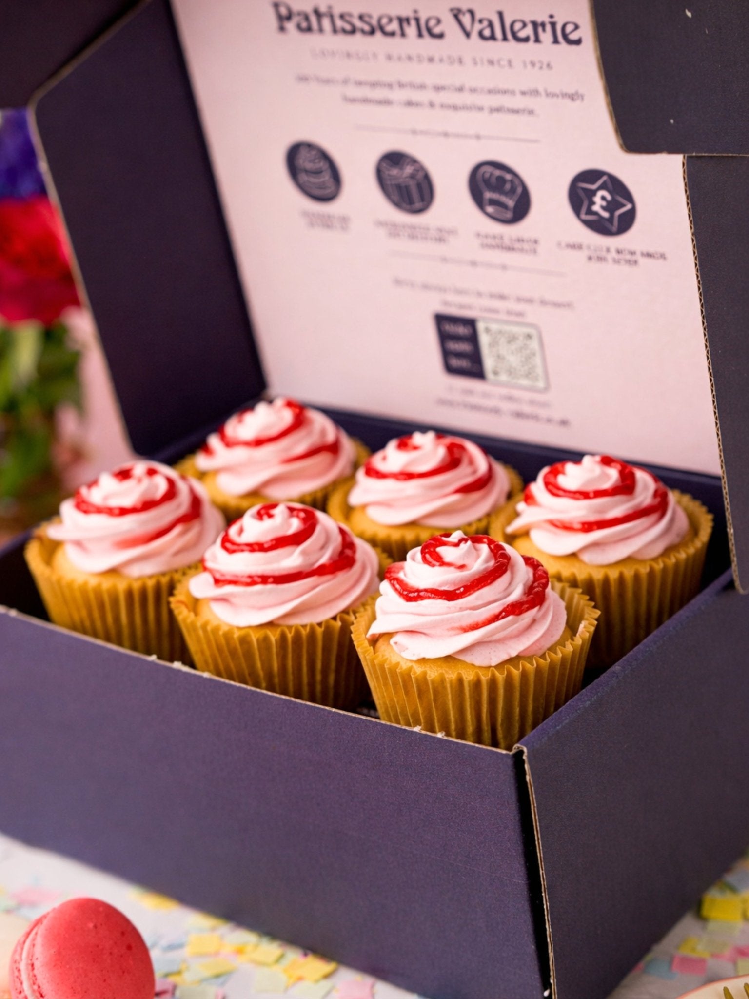 Strawberry Royale Golden Génoise Cupcakes - Patisserie Valerie