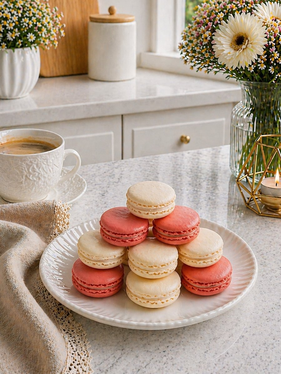 Strawberry & Vanilla Macarons Gift Box - Patisserie Valerie